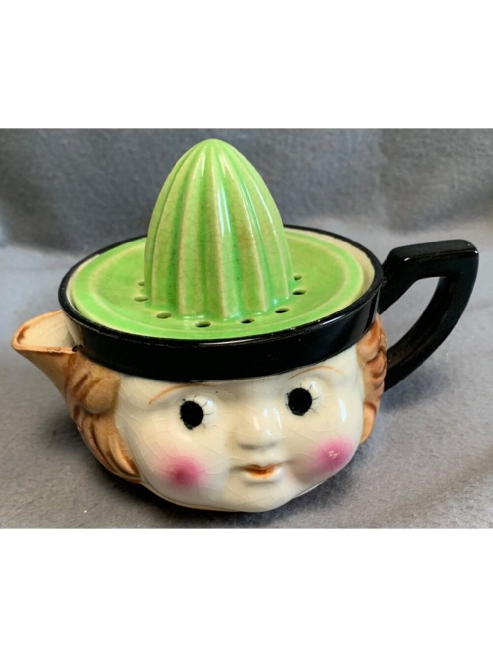 1950s Figural Girl Face Juicer/Reamer Handle Spout Maruto Moware - Picture 13 of 15